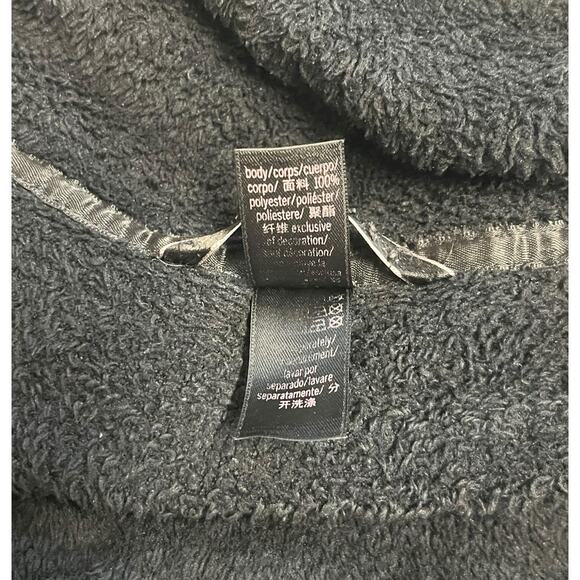 Victorias Secret Robe Womens Medium Large Black Hoodie Logo Embroidered Belted - Picture 12 of 13